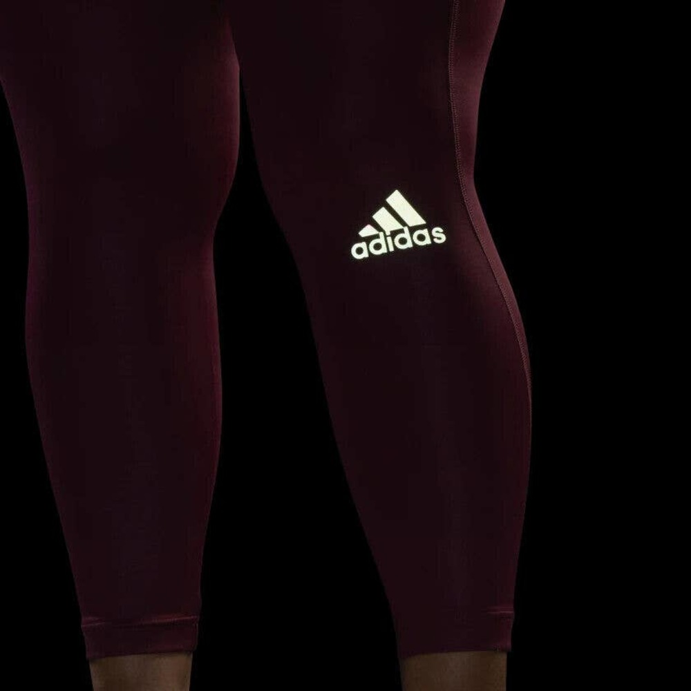 Adidas Women's X Zoe Saldana AEROREADY Burgundy Shine Tights (GS2410) Size 3X - Picture 3 of 9
